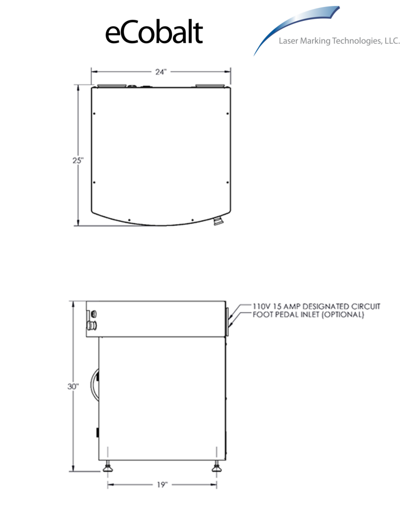 eCobalt laser system footprint and dimensions