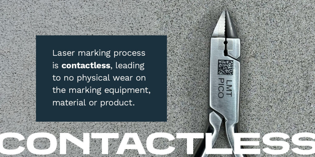 Laser marking process is contactless