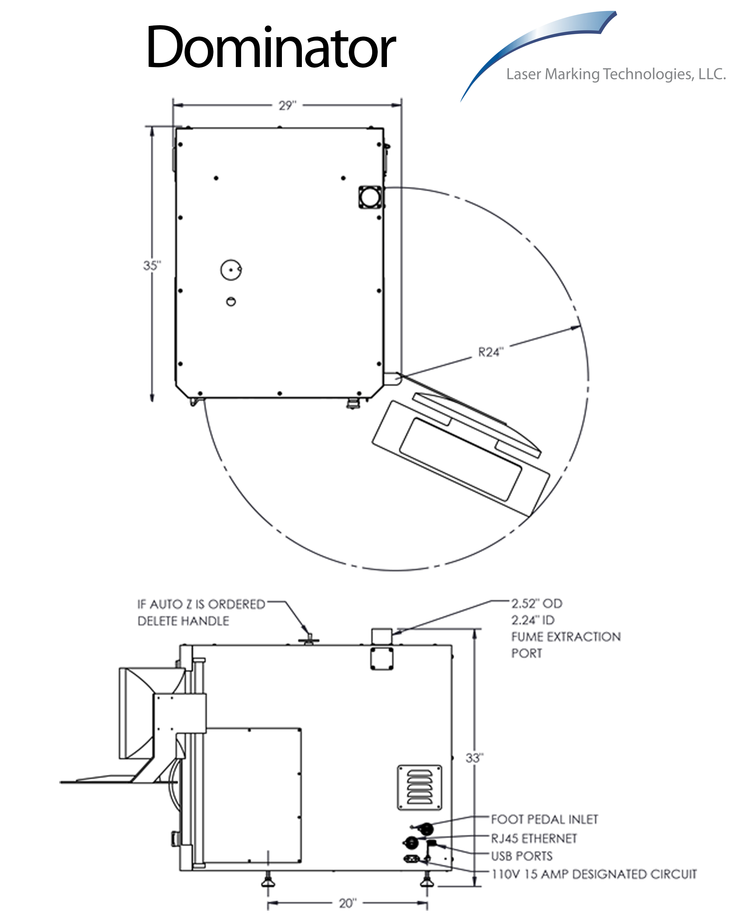 Dominator laser marking machine layout and diagram